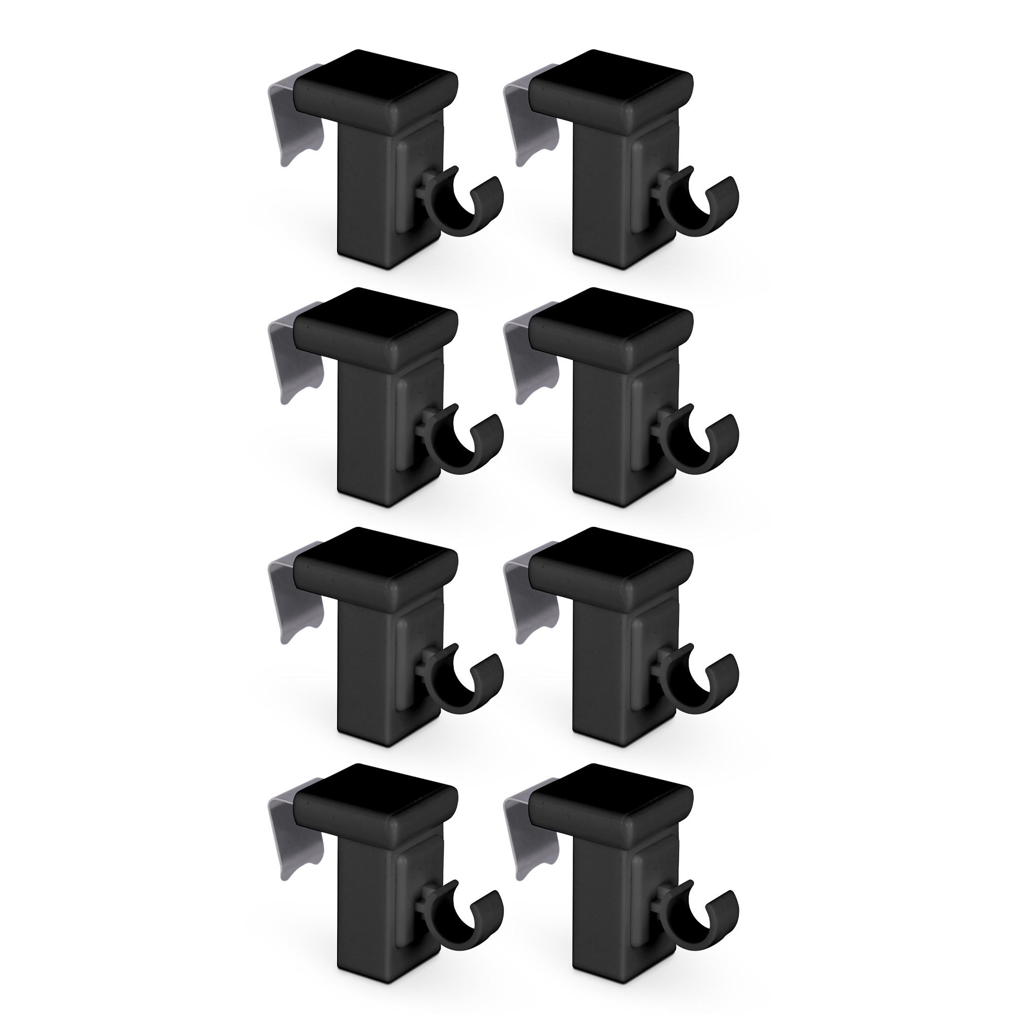 KLEMMTRÄGER für Cafehausstangen 8er Pack - Schwarz, Kunststoff (2/4/4cm) - Bestlivings
