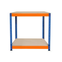 WERKBANK S-Rax 2-stufig - 90cm x 45cm x 90cm - Orange, Holzwerkstoff (90/90/45cm)
