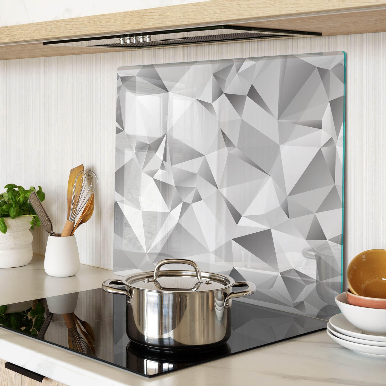 GLASPLATTE 60x52 cm 3D - Grau, Glas (60/0.4/52cm) - TULUP