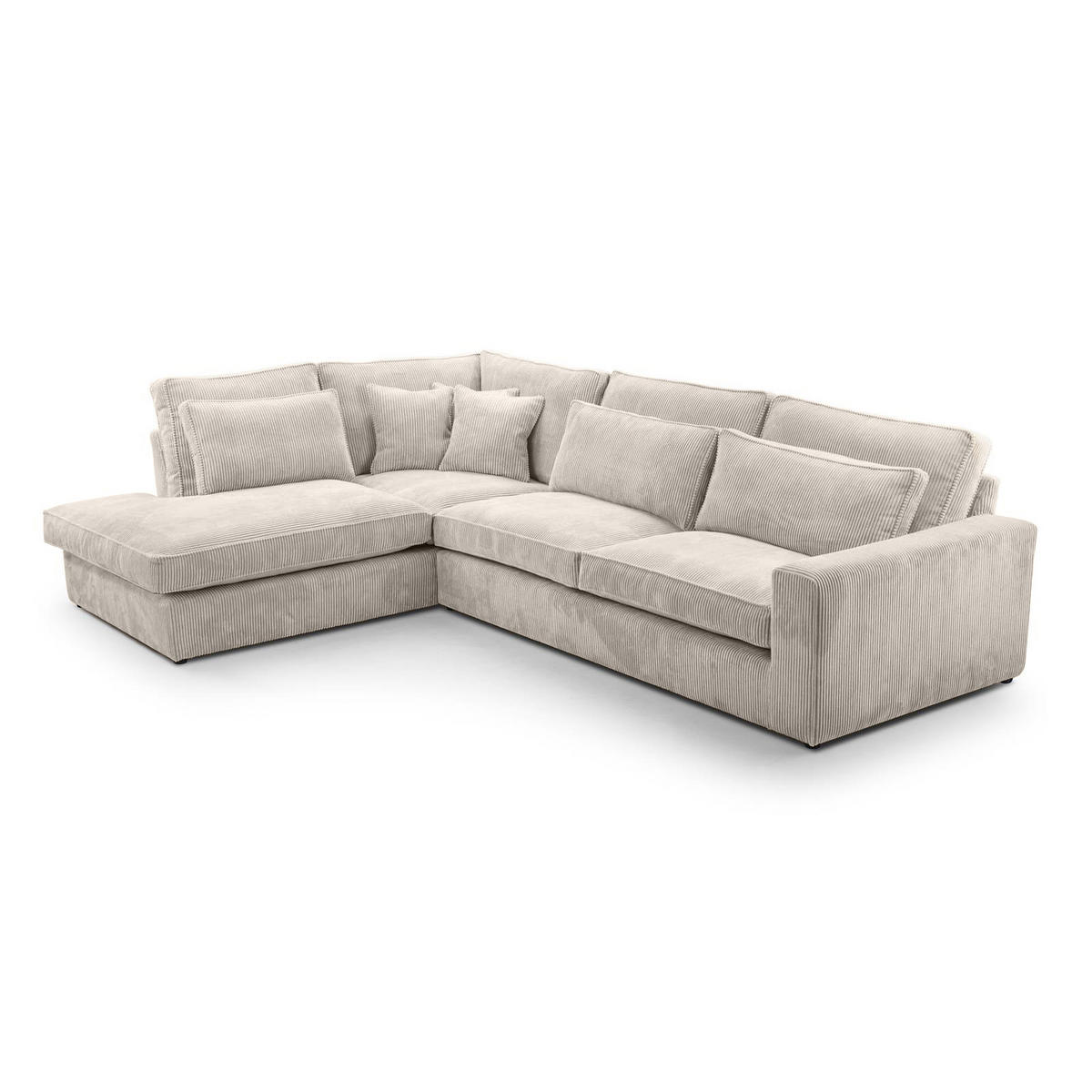 ECKSOFA Parma ohne Schlaffunktion beige links - Beige/Schwarz, Textil (314/224cm) - Beautysofa