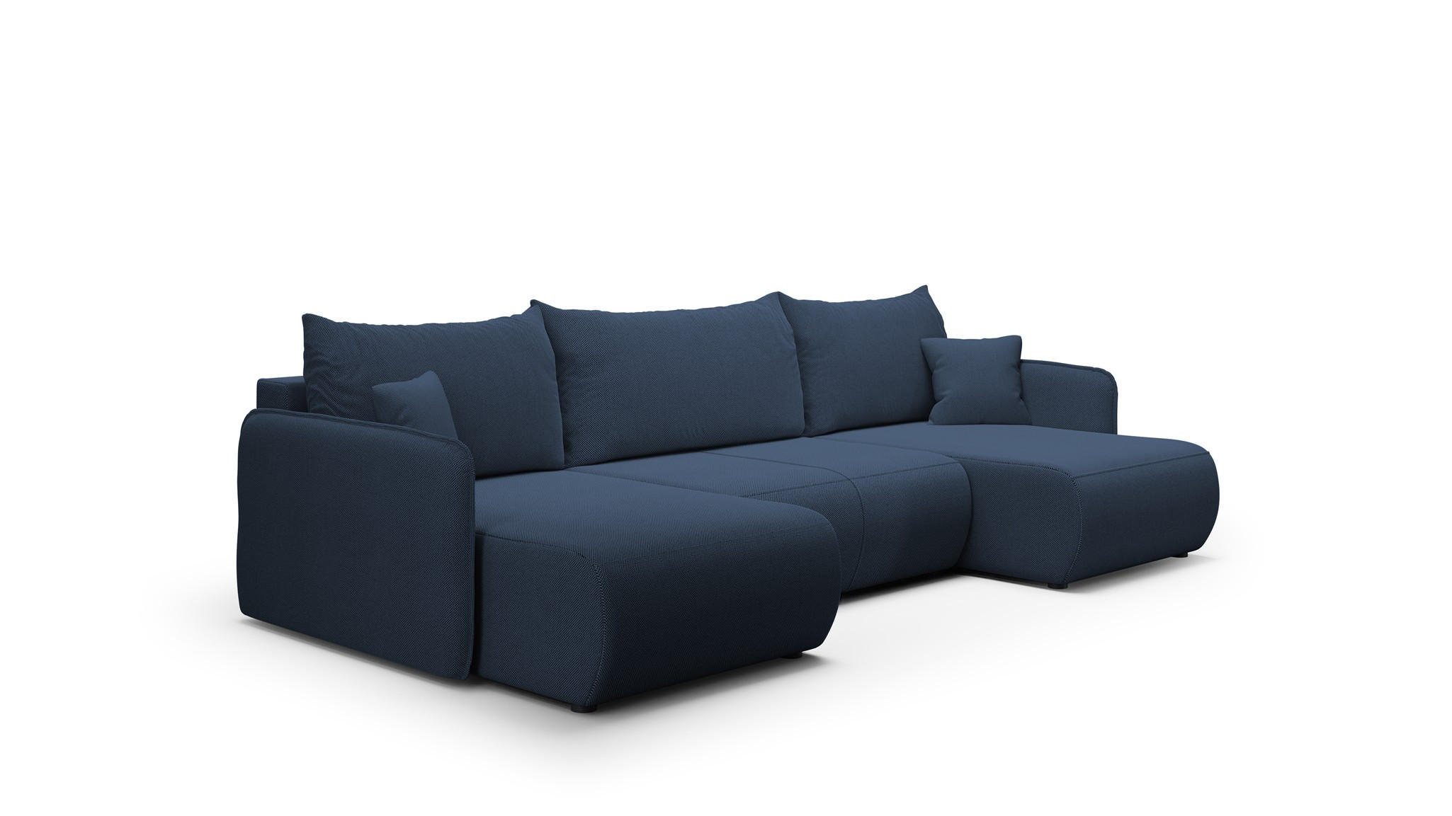 WOHNLANDSCHAFT Calgary - Dunkelblau, Holzwerkstoff/Textil (290/86/148cm) - Fun Möbel