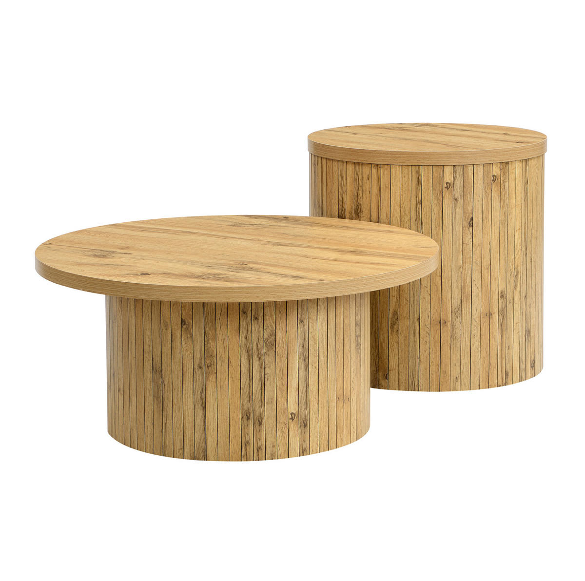 KLUBSKA miza, 75/75/36 in 50/50/50,5 cm, MDF v naravni barvi - naravne barve, leseni material (75/75/36cm) - BEAOK
