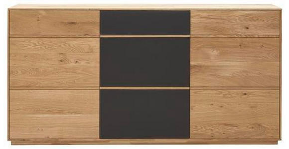 SIDEBOARD in 177/89/42 cm - Eichefarben/Anthrazit, Natur, Glas/Holz (177/89/42cm) - Waldwelt