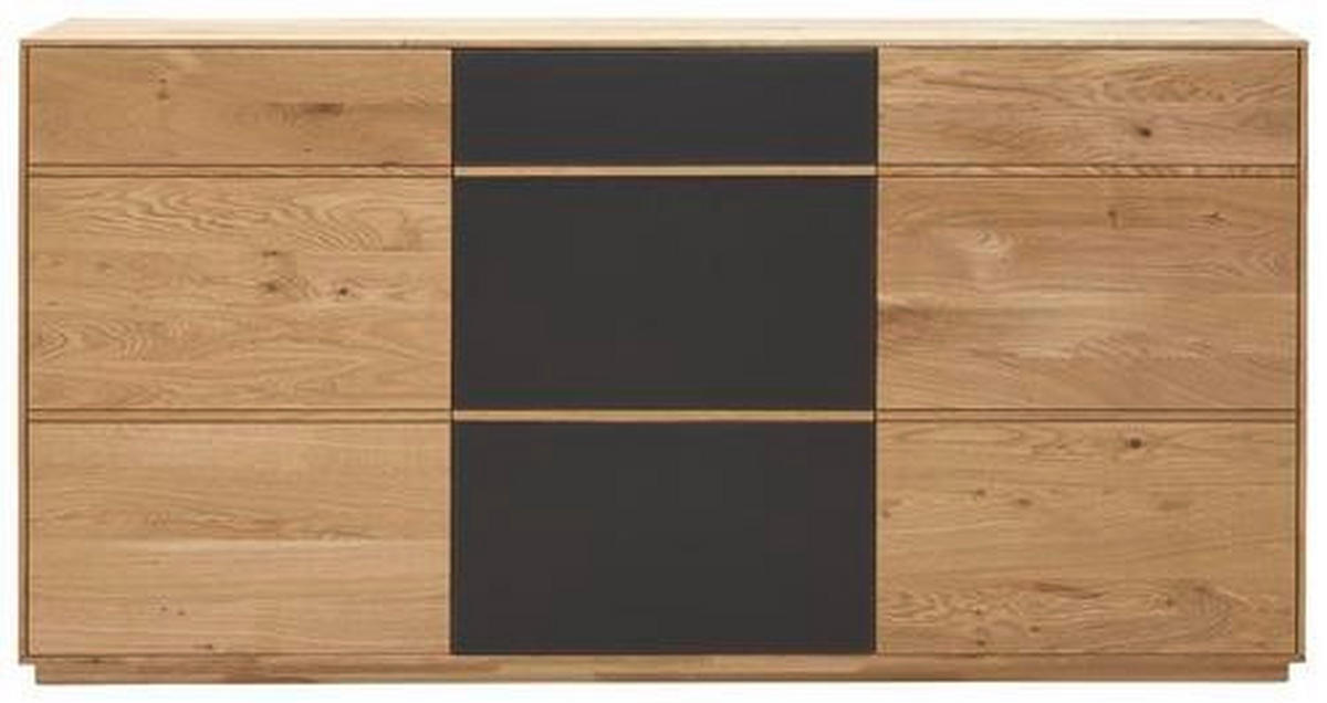 SIDEBOARD  in 177/89/42 cm  - Eichefarben/Anthrazit, Natur, Glas/Holz (177/89/42cm) - Waldwelt