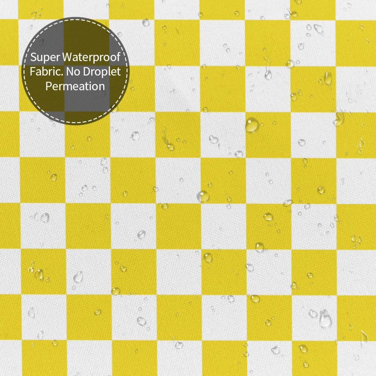 DUSCHVORHANG Gelb kariert Retro maschinenwaschbar fürs Badezimmer - Gelb, Textil (180/180cm) - MCBOSON