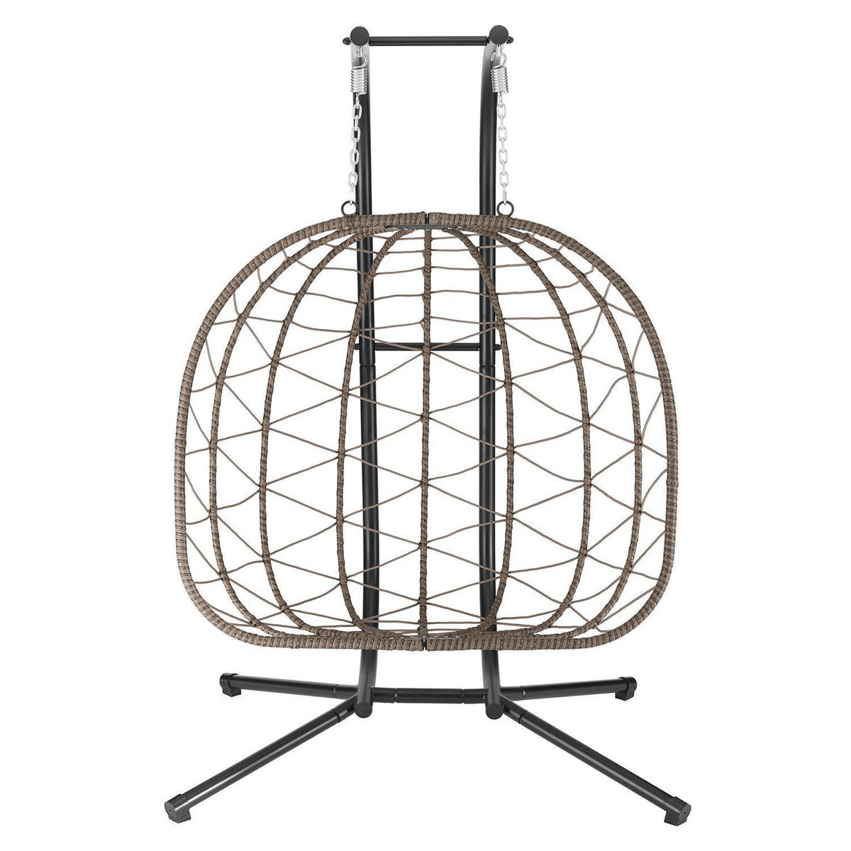 XXL-KORBHÄNGESESSEL Aria beige inkl. waschbare Bezüge - Naturfarben, Kunststoff/Metall (130/197/127cm) - Juskys