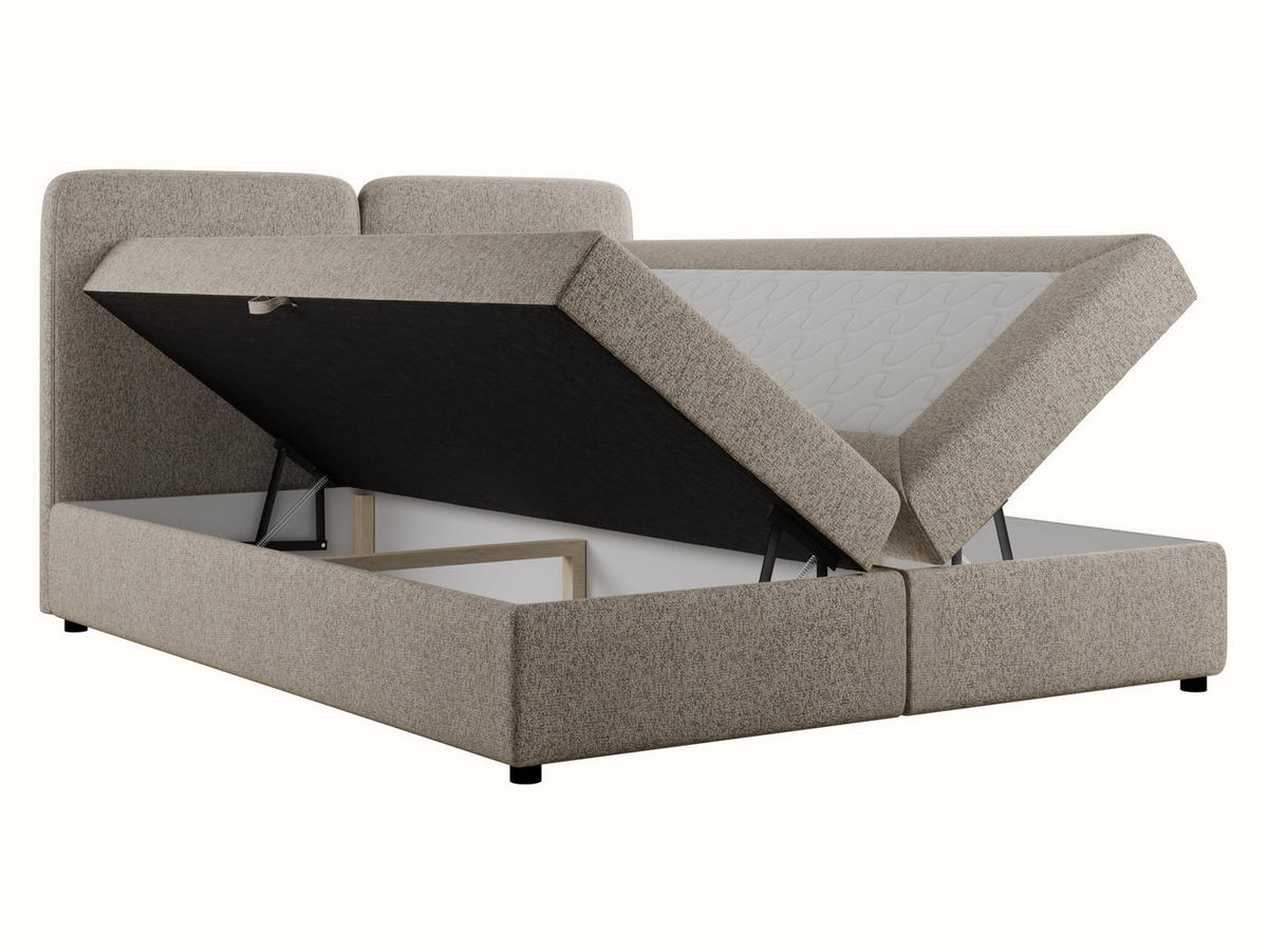 BOXBETT Boho - Creme/Schwarz, Holz/Holzwerkstoff (180/200cm) - MIRJAN24