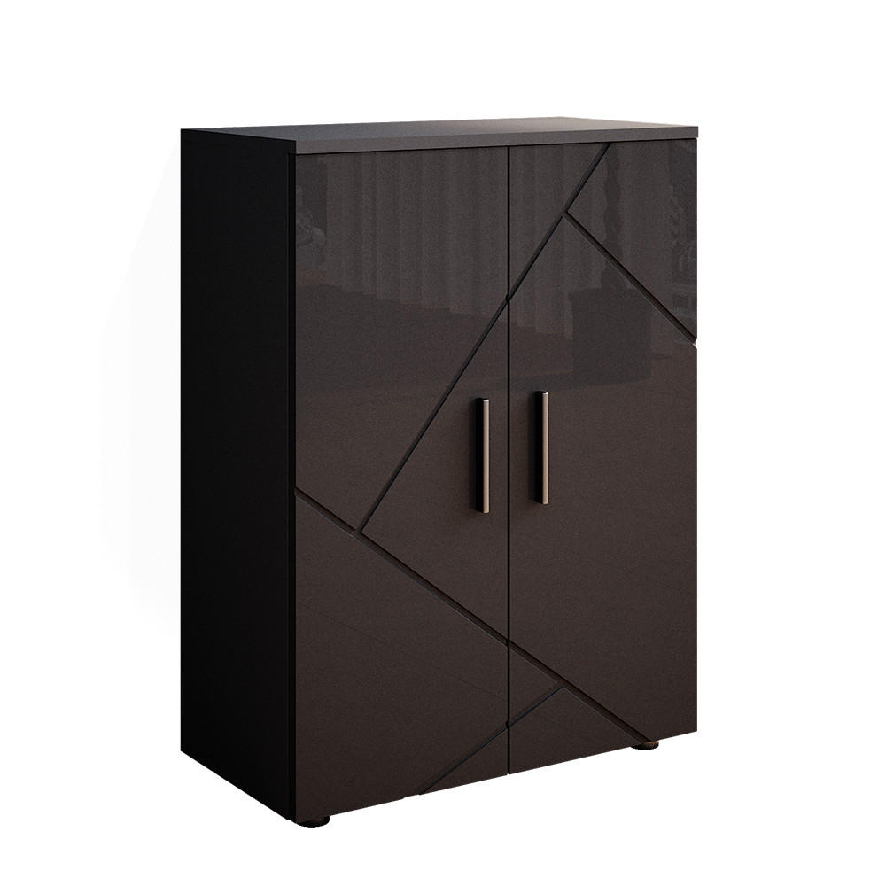 MIDISCHRANK Irma Anthrazit Hochglanz 60 x 81 cm - Anthrazit, Holzwerkstoff (60/81/30cm) - Vicco