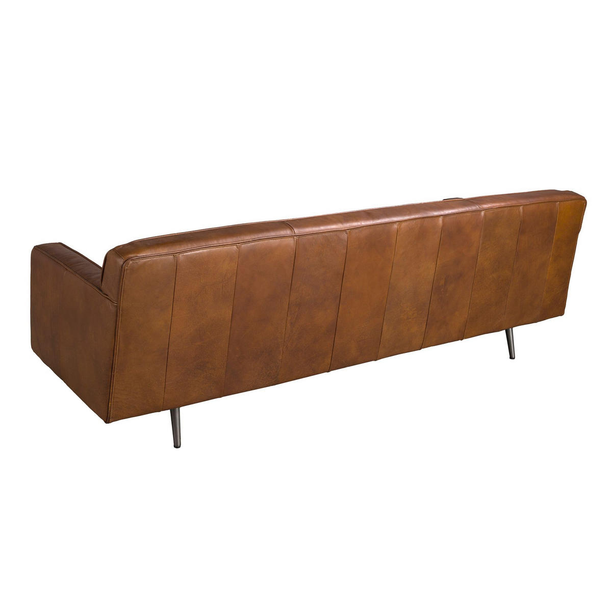 CHESTERFIELD-SOFA Klassisch Dunkelbraun Dunkler Stahl 212/79/70 cm - Braun, Leder/Metall (212/70/79cm) - ANGEL CERDA