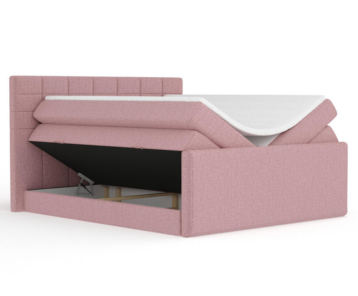 BOXSPRINGBETT Ava Rosa 180/200 cm - Schwarz/Rosa, Holz/Holzwerkstoff (180/200cm) - Maison de Reve