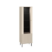 STANDVITRINE Sophie kaschmir matt 55 / 40 / 190cm - Kaschmir/Beige, Holz/Holzwerkstoff (55/190/40cm) - Feldmann-Wohnen