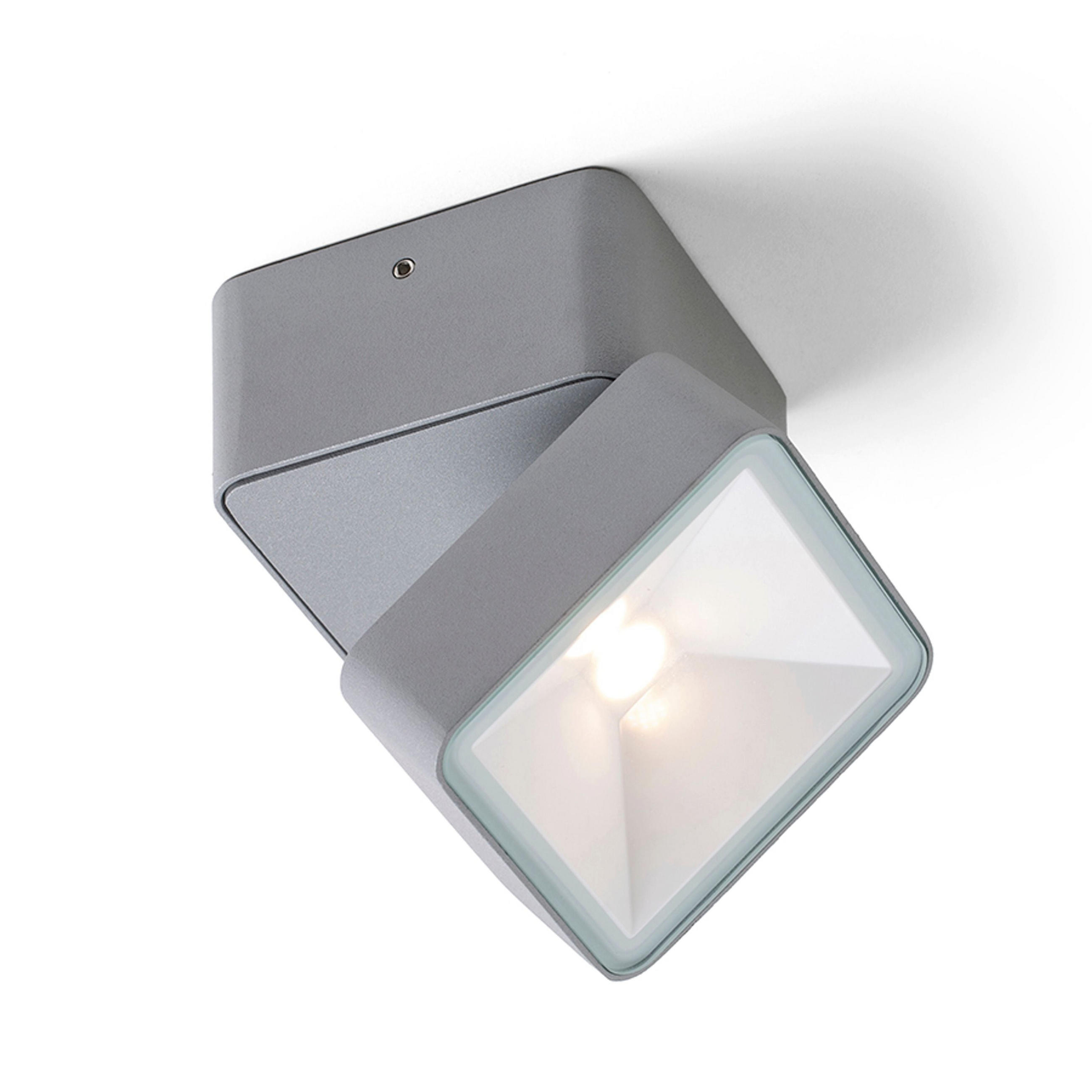 AUSSENLEUCHTE FLAVIO SQ Lichtgrau 6 W IP54 - Grau, Metall (9/9/85cm) - Rendl