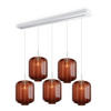 HÄNGELEUCHTE Velo 5-flammig Braun Ø 25cm - Braun/Weiß, Glas (25/25/27cm) - s.luce