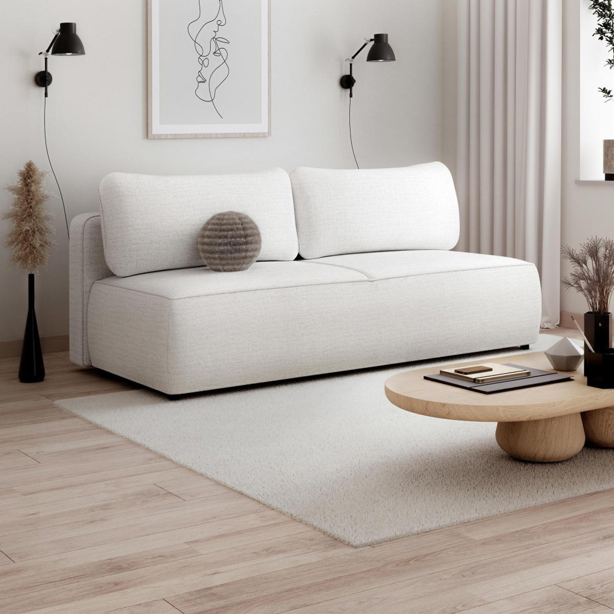 SCHLAFSOFA Darling 2-Sitzer, mit Bettkasten, Beige - Beige, Textil (210/92/100cm) - Beautysofa