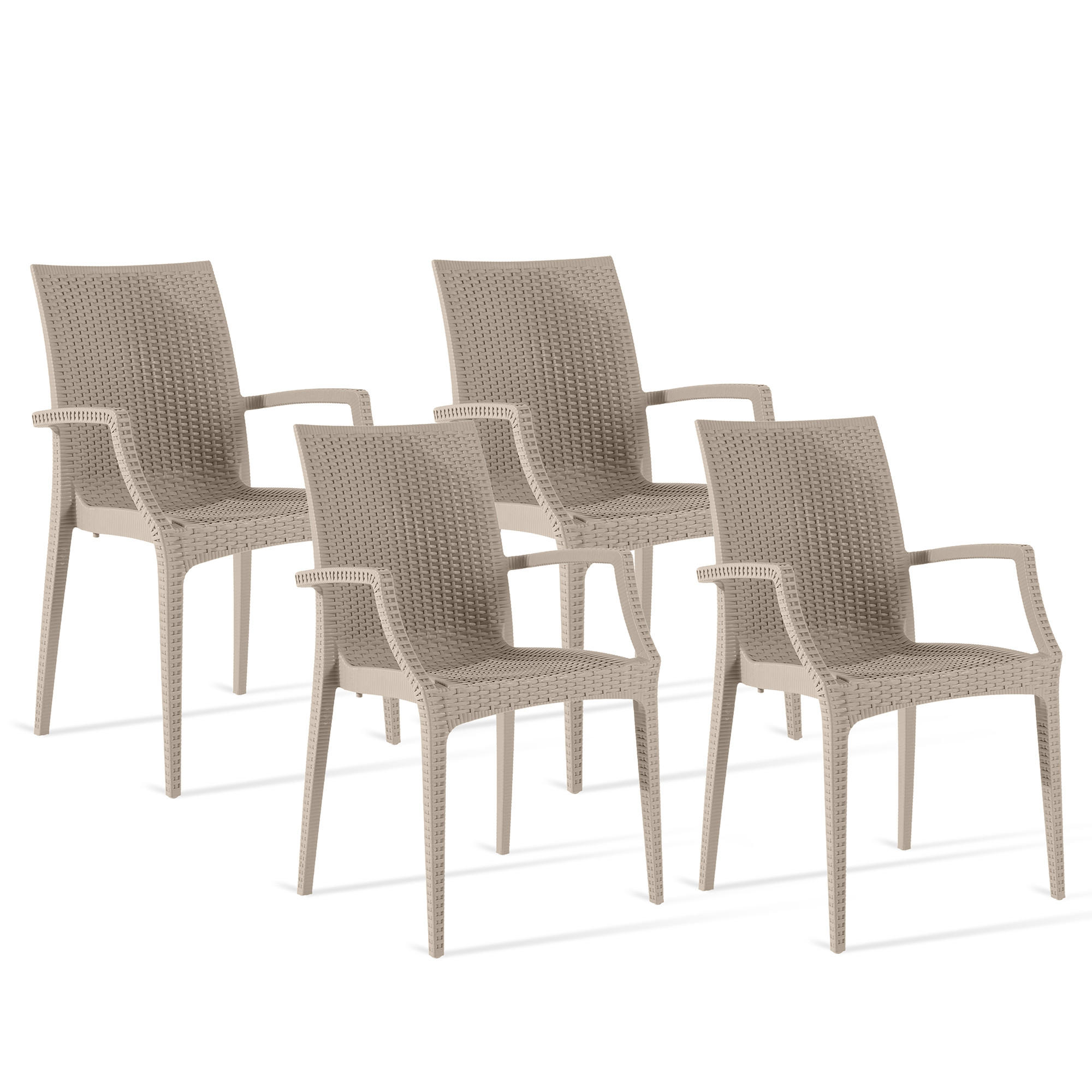 GARTENSTUHL ETULI 4-tlg, Beige - Beige, Kunststoff (56/88/50cm) - KONSIMO®
