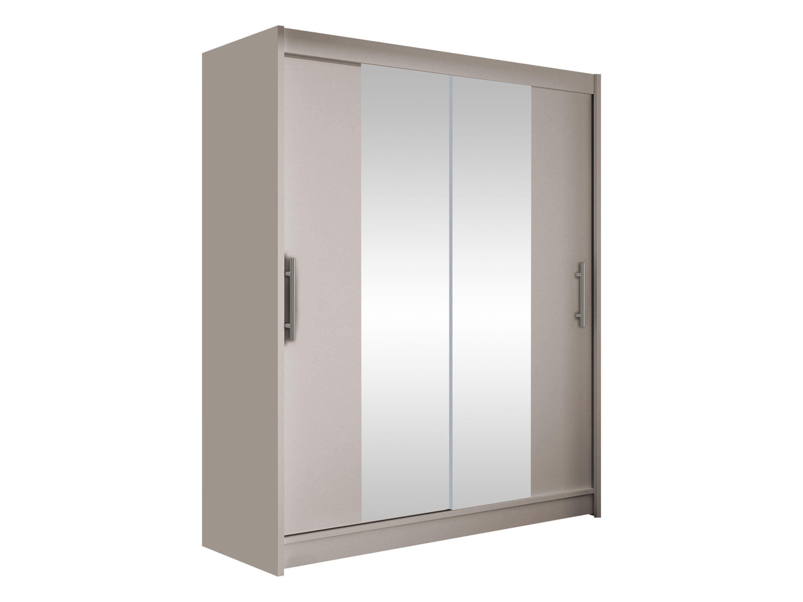 SCHWEBETÜRENSCHRANK Westa II - Kaschmir/Silberfarben, Holzwerkstoff/Metall (150/200/58cm) - MIRJAN24