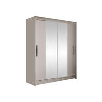SCHWEBETÜRENSCHRANK Westa II - Kaschmir/Silberfarben, Holzwerkstoff/Metall (150/200/58cm) - MIRJAN24