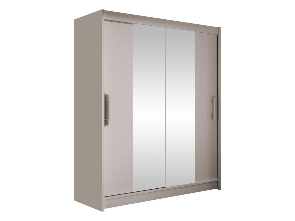 SCHWEBETÜRENSCHRANK Westa II - Kaschmir/Silberfarben, Holzwerkstoff/Metall (150/200/58cm) - MIRJAN24
