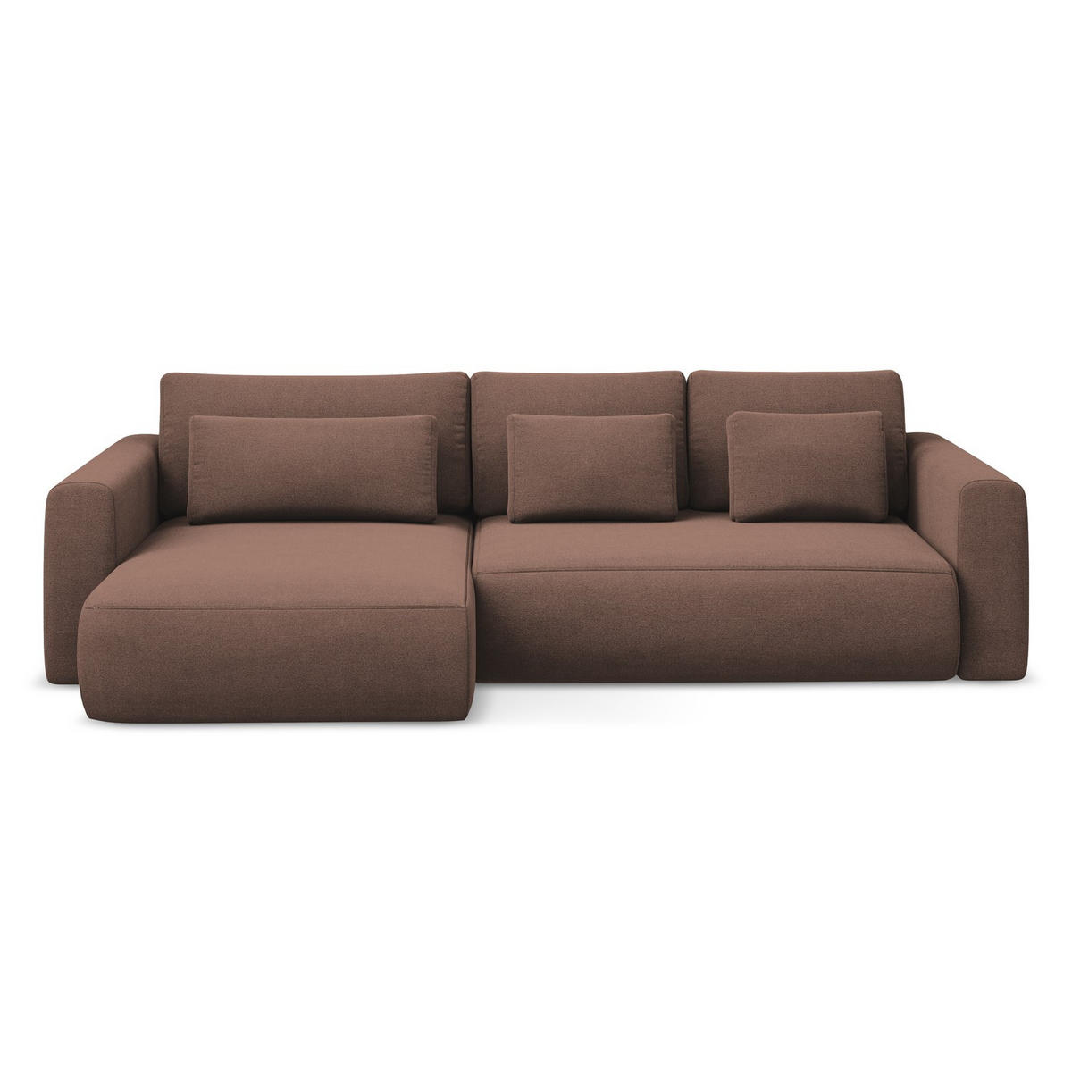 ECKSOFA mit Schlaffunktion Strukturstoff Stoff Pink - Pink/Hellrosa, Kunststoff/Textil (149/278cm) - LaMiaSofa