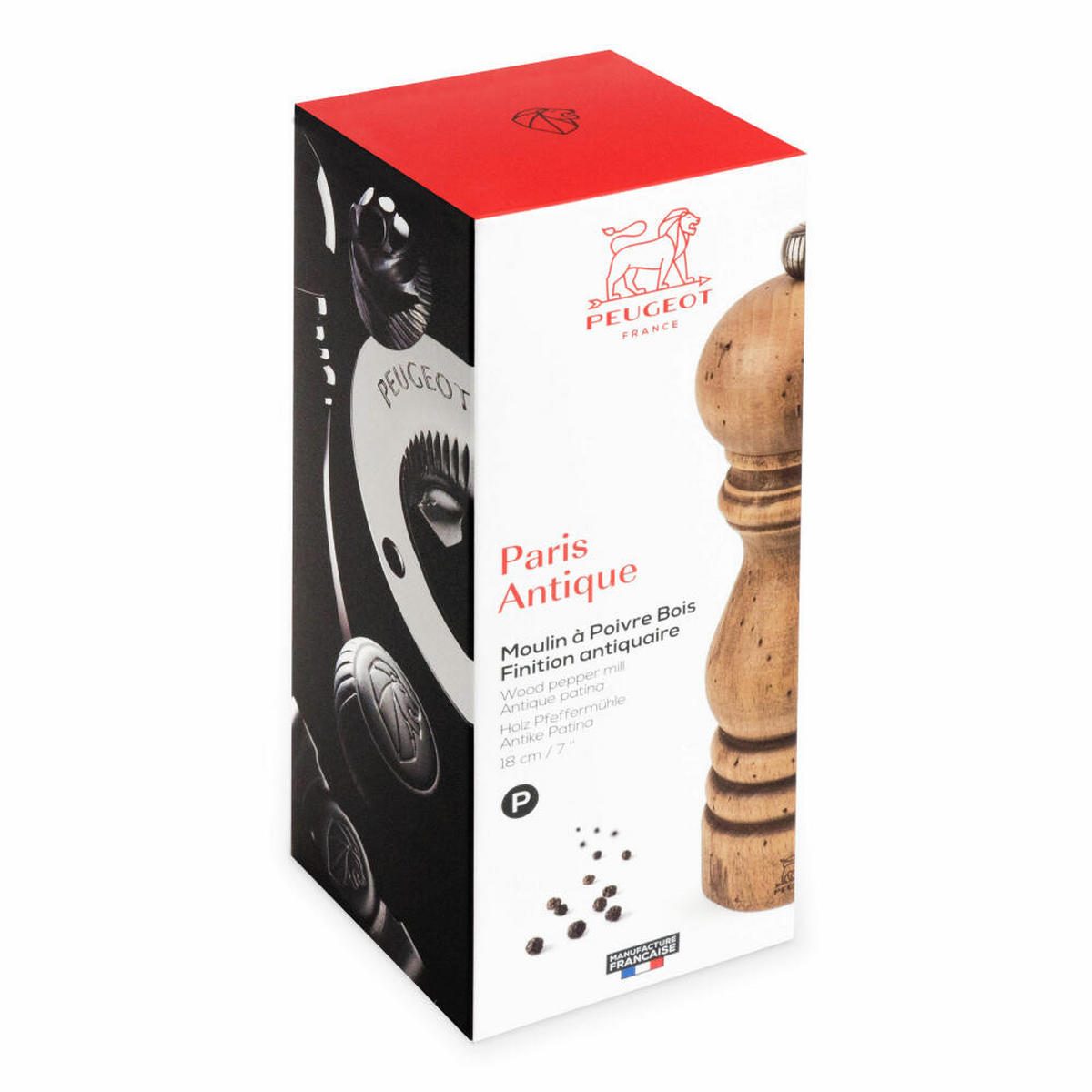 PFEFFERMÜHLE Paris Antiquaire 18cm Buchenholz Stahlmahlwerk - Braun, Holz (5.9/18/5.9cm) - PEUGEOT