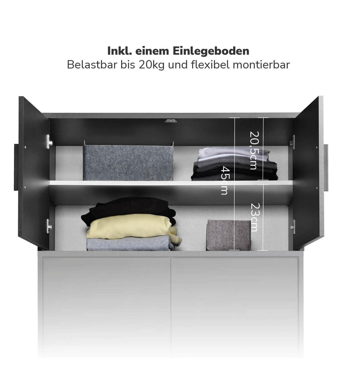 KLEIDERSCHRANKAUFSATZ Der Hochstapler - Anthrazit, Holzwerkstoff (90/47/58cm) - Mokebo