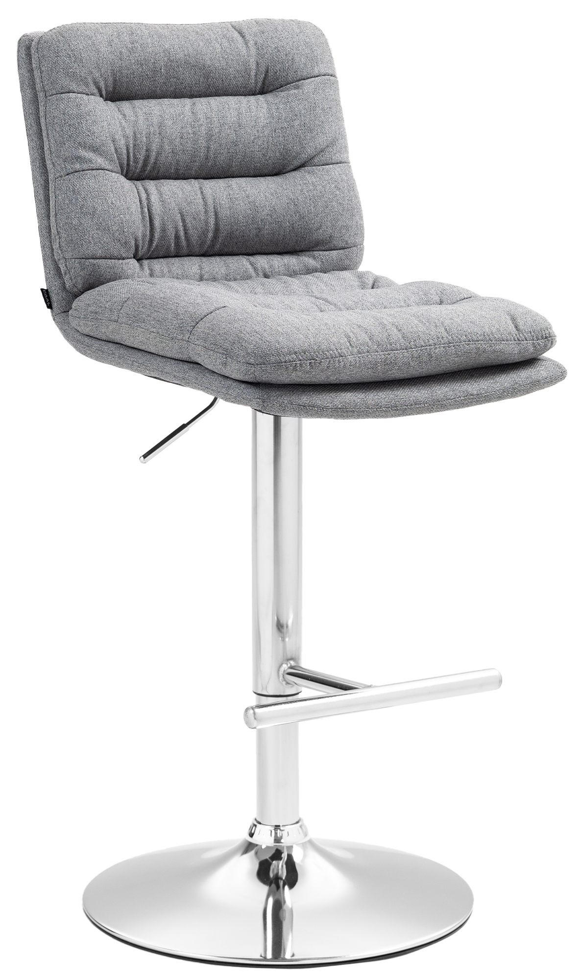 BARHOCKER Stoff grau - Chromfarben/Grau, Textil/Metall (42/94/56cm) - CLP
