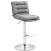BARHOCKER Stoff grau - Chromfarben/Grau, Textil/Metall (42/94/56cm) - CLP