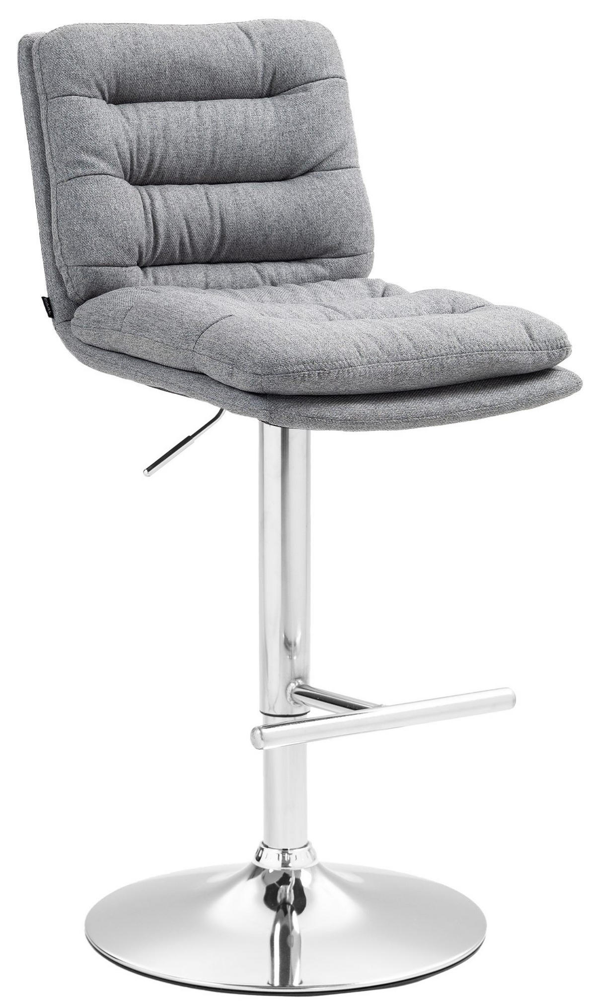 BARHOCKER Stoff grau - Chromfarben/Grau, Textil/Metall (42/94/56cm) - CLP