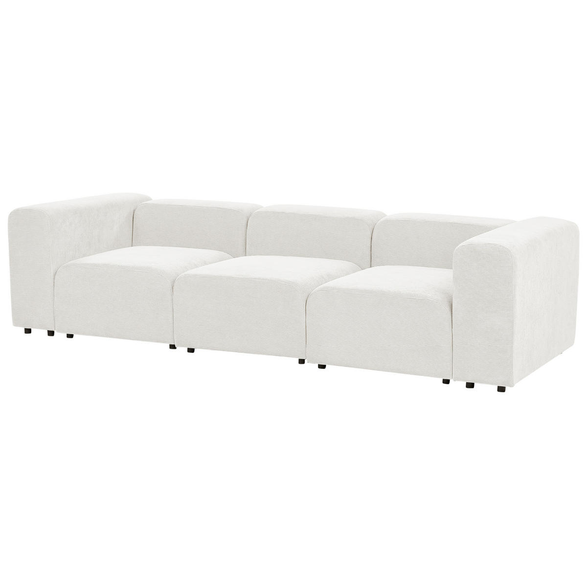 MODULÁRNÍ POHOVKA 3-místná Krémově bílá Manšestr Falsterbo - krémová, textil (278/70/105cm) - Beliani