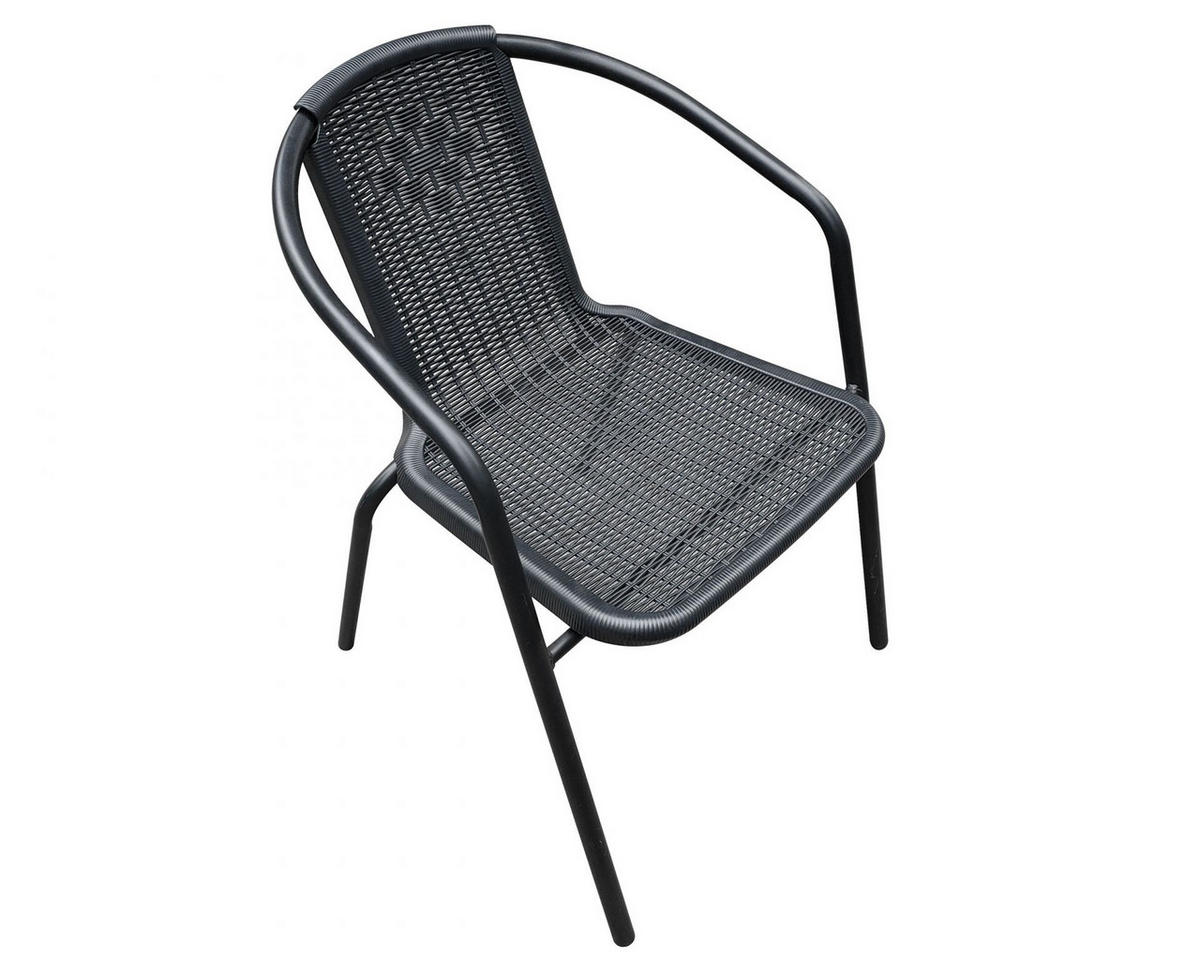 STAPELSTUHL Ibiza 52x54x72 cm, Metall, Schwarz - Schwarz, Metall (52/72/54cm) - dasmöbelwerk