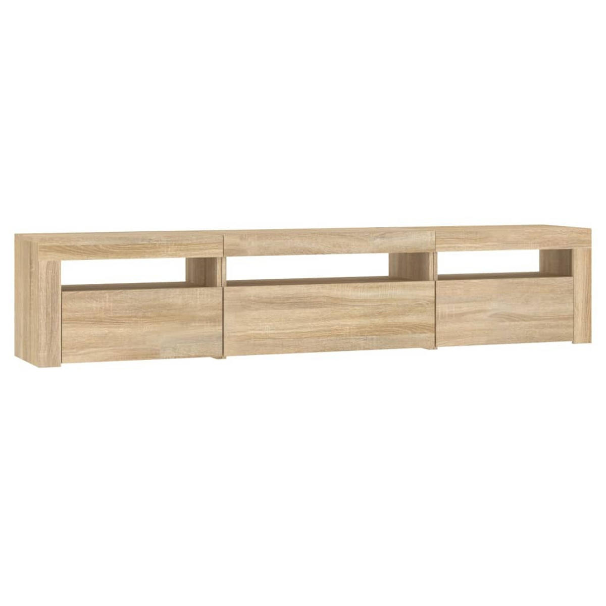 LOWBOARD mit Led-Leuchten 195/35/40 cm aus Holzwerkstoff in Sonoma-Eiche Dekor - Sonoma Eiche, Holz (195/40/35cm) - vidaXL