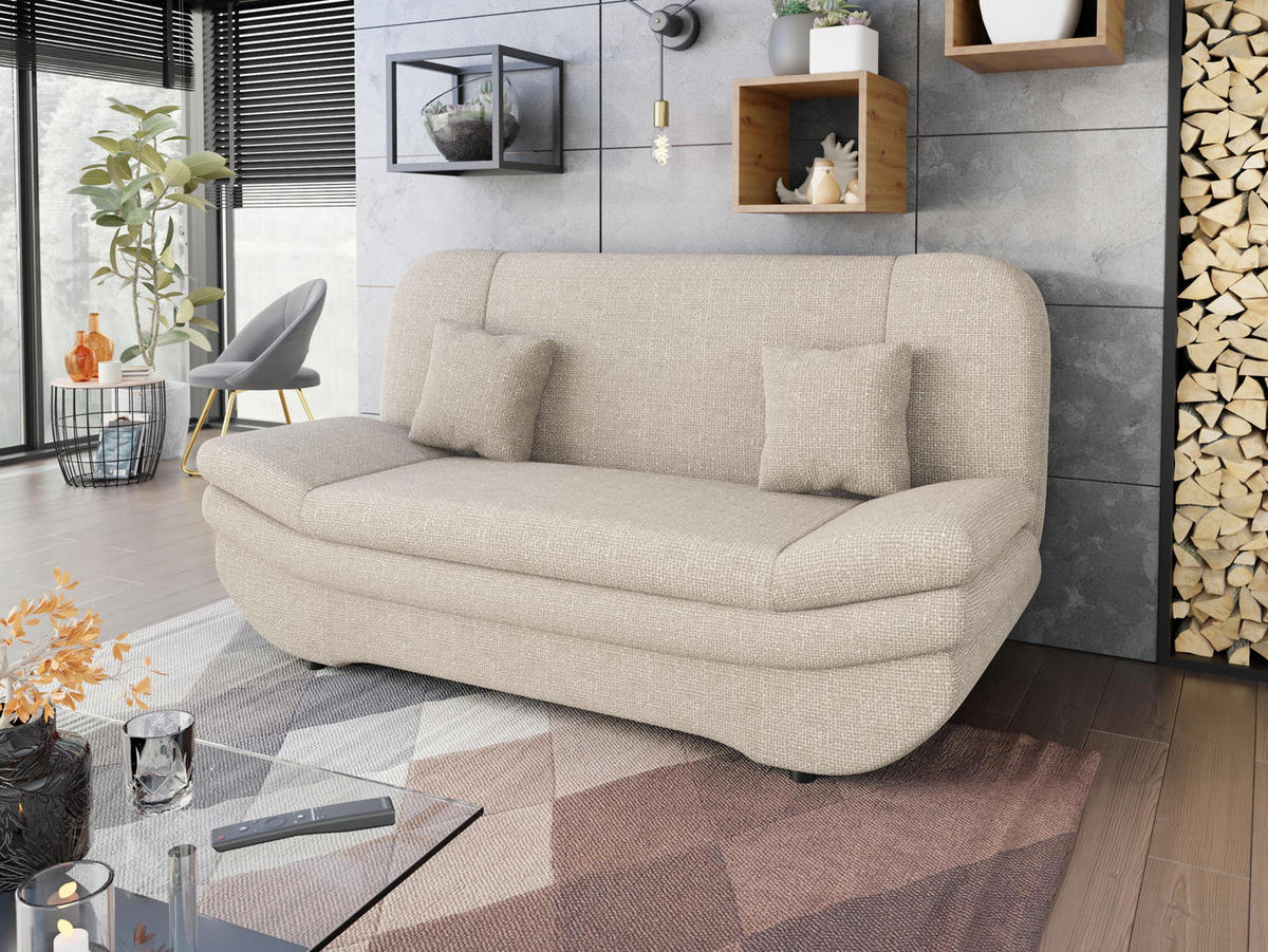 SCHLAFSOFA Weronika Premium - Beige/Schwarz, Holz/Kunststoff (200/95/90cm) - MIRJAN24