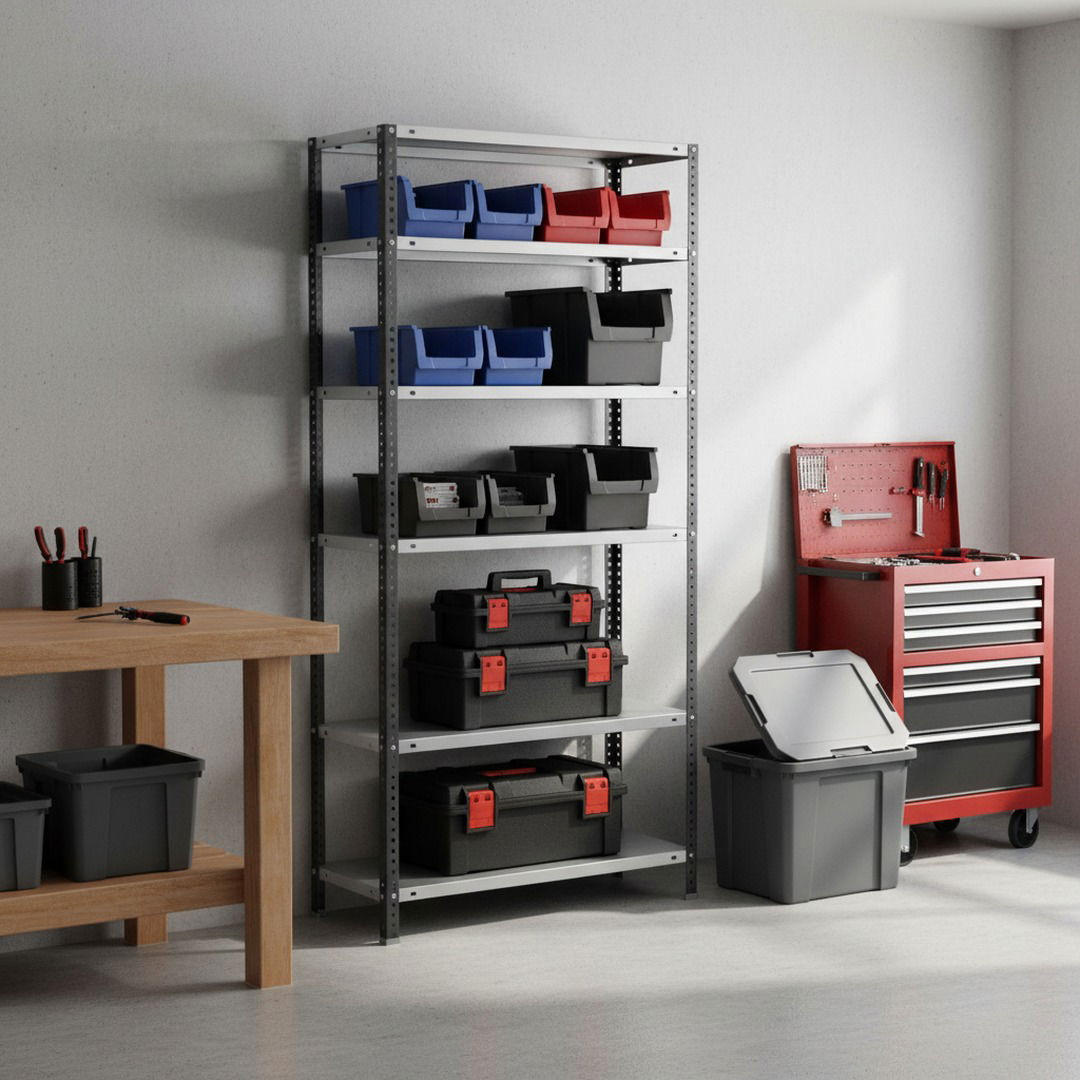 SCHRAUBREGAL PANDA TALL | HxBxT 200x110x30cm | 6 Fachböden | Fachlast 90kg | Anthrazit-Weiß - Anthrazit, Metall (110/200/30cm) - PROREGAL