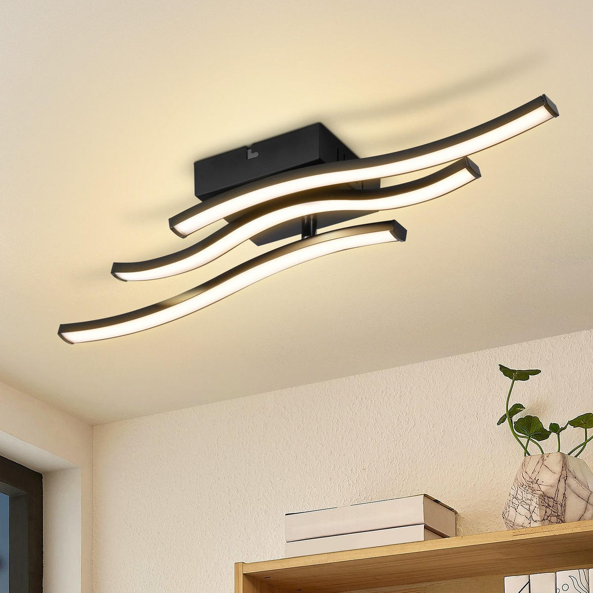 LED závěsné světlo Christine III 52/12/8 cm - černá, plast (52/12/8cm) - Nettlife