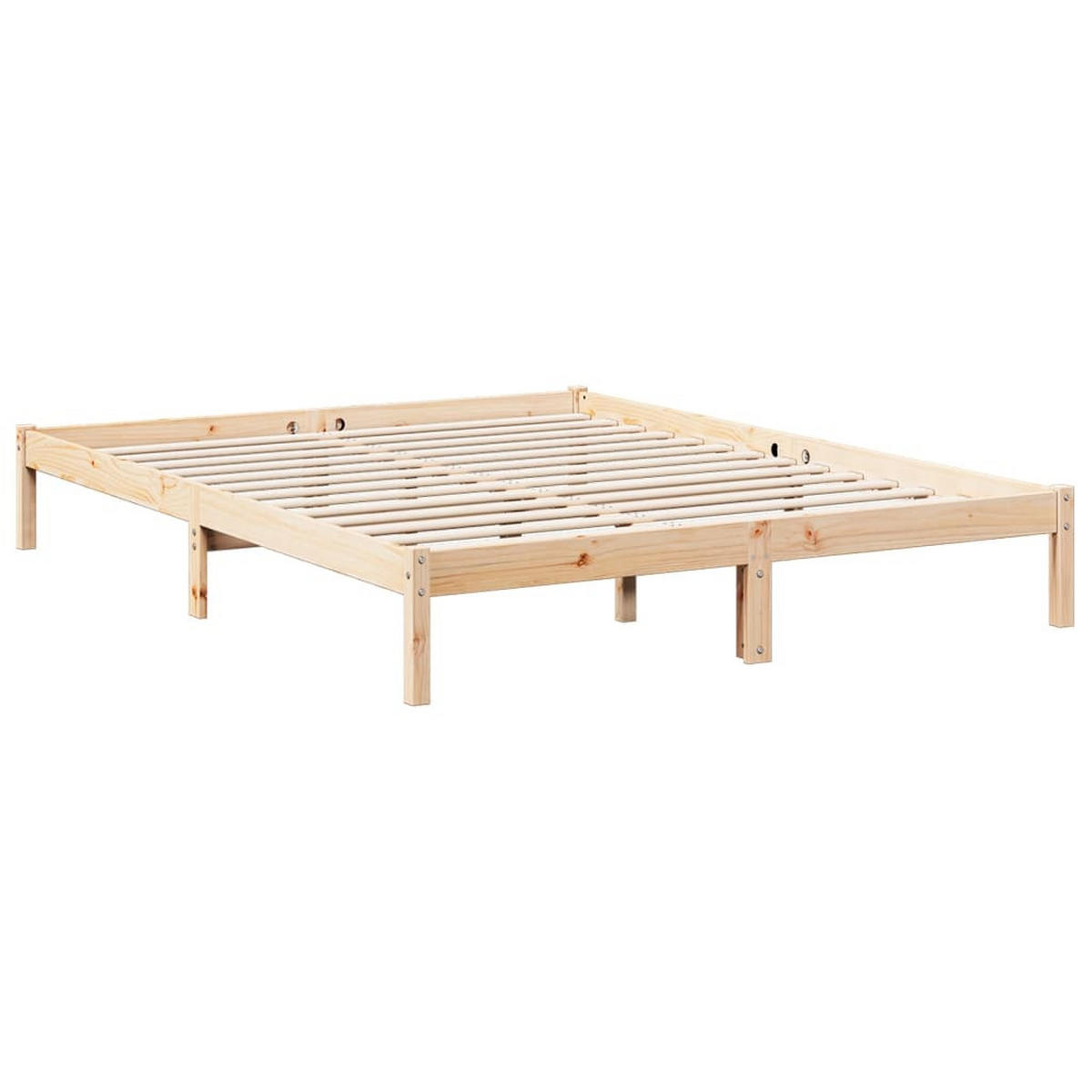 MASSIVHOLZBETT Extra Lang Ohne Matratze 140/220 Kiefernholz - Braun, Holz (140/220cm) - vidaXL
