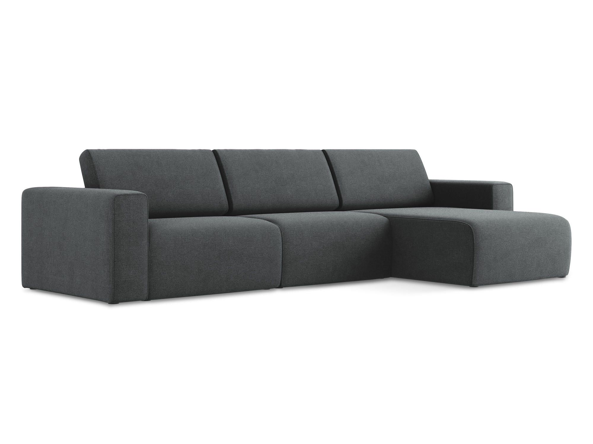 ECKSOFA Links Strukturstoff Stoff Grau - Schwarz/Grau, Kunststoff/Textil (314/167cm) - Makamii