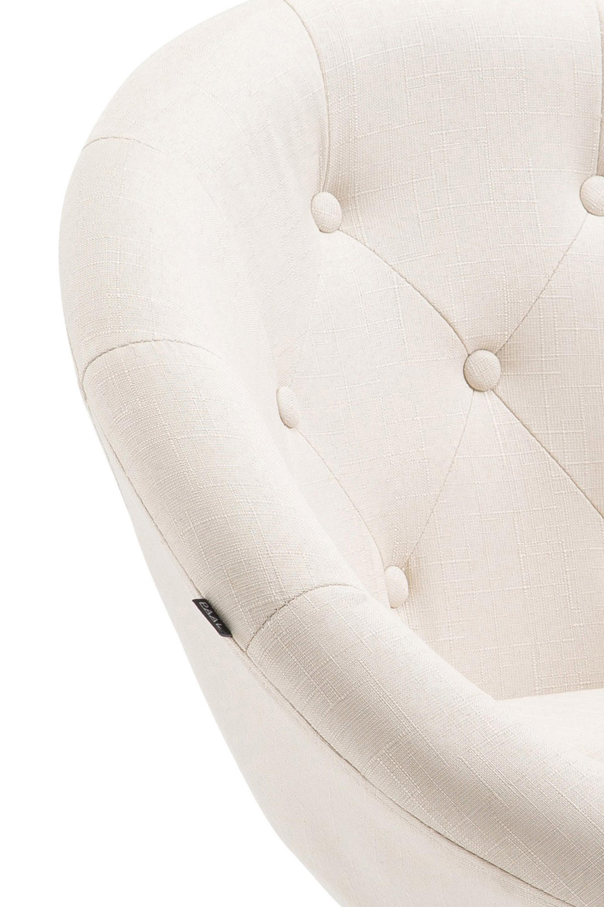 BARHOCKER Stoff creme - Creme/Schwarz, Textil/Metall (65/107/57cm) - CLP