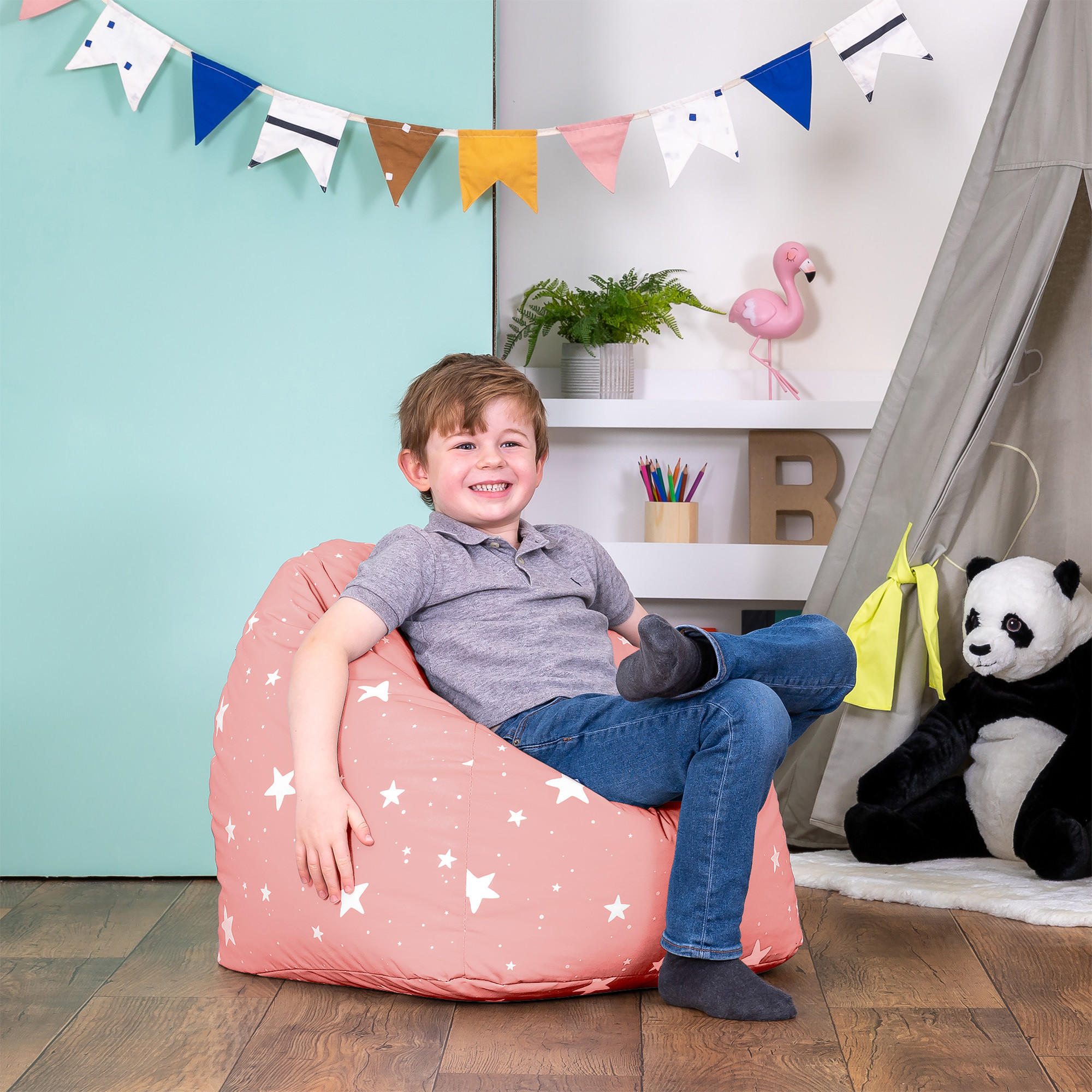 SITZSACK für Kinder Sternenklar - Pink, Kunststoff (53/50/53cm) - icon
