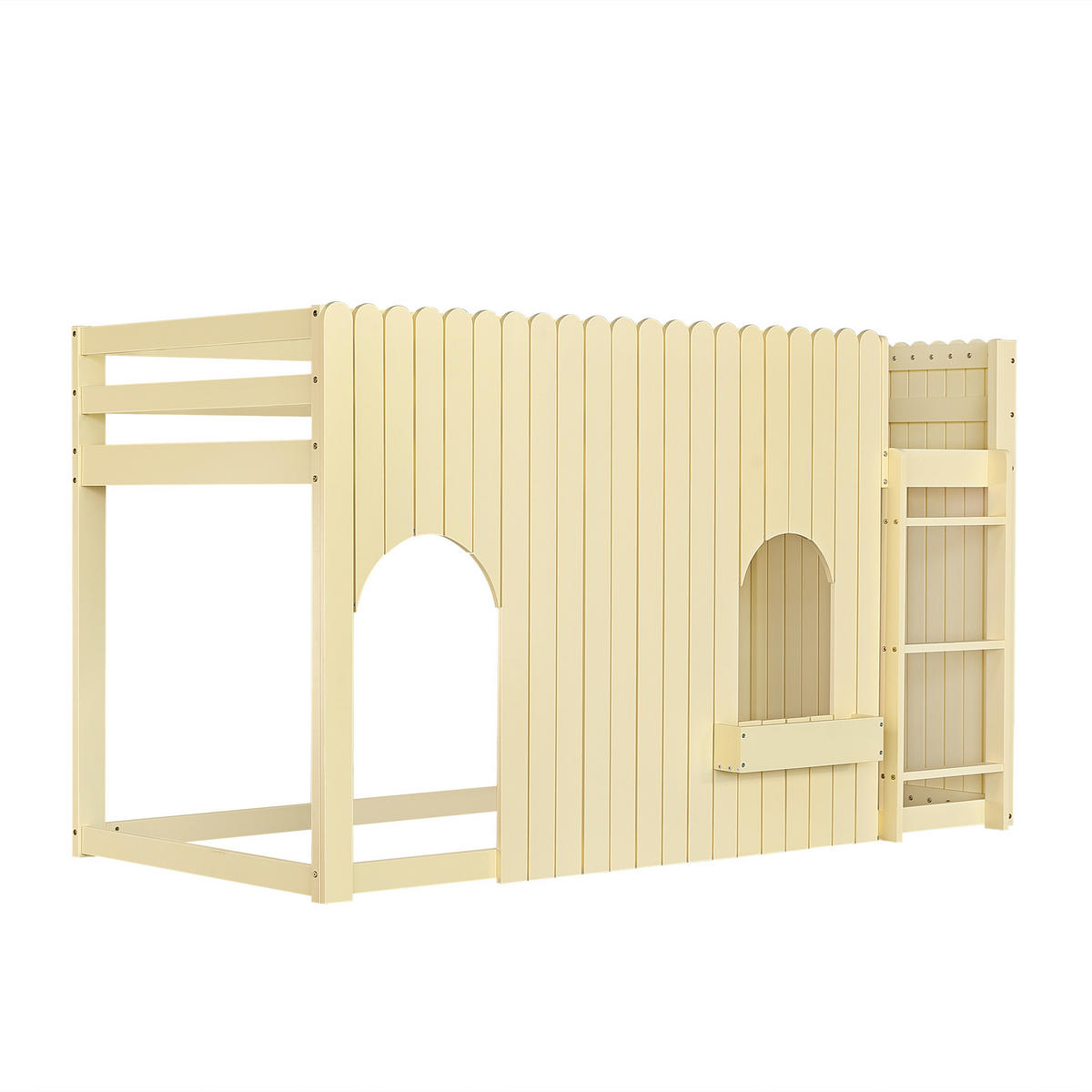 HOCHBETT mit LED 90x200 cm Kiefer MDF Natur - Naturfarben, Holz (90/200cm) - Meubliv