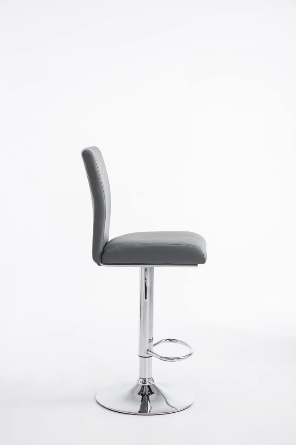 BARHOCKER Lederlook grau - Chromfarben/Grau, Textil/Metall (38.5/95/47cm) - CLP