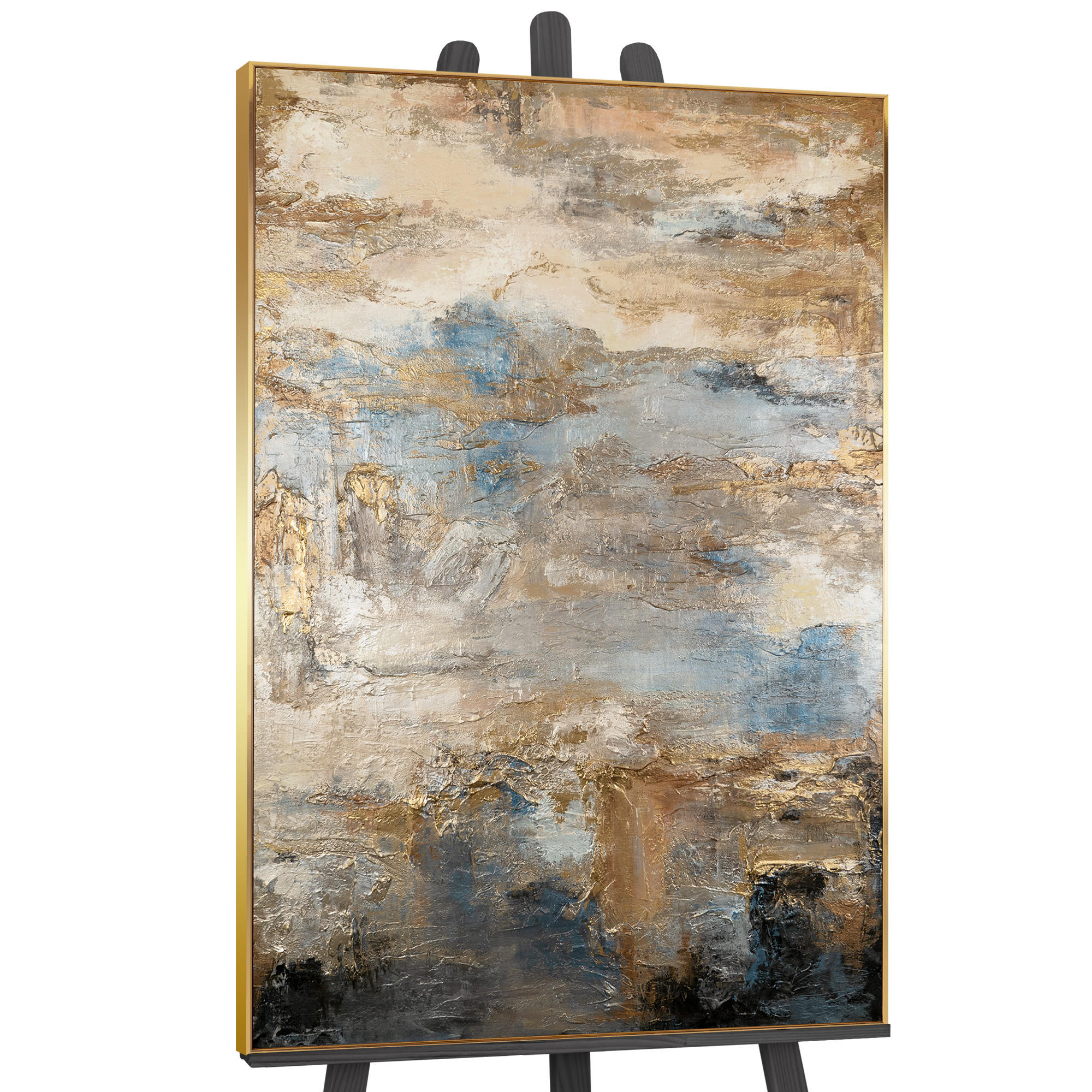 GEMÄLDE Glanz und Eleganz Schattenfugenrahmen Gold 140x100 cm - Goldfarben, Holz (140/100cm) - YS-art gallery