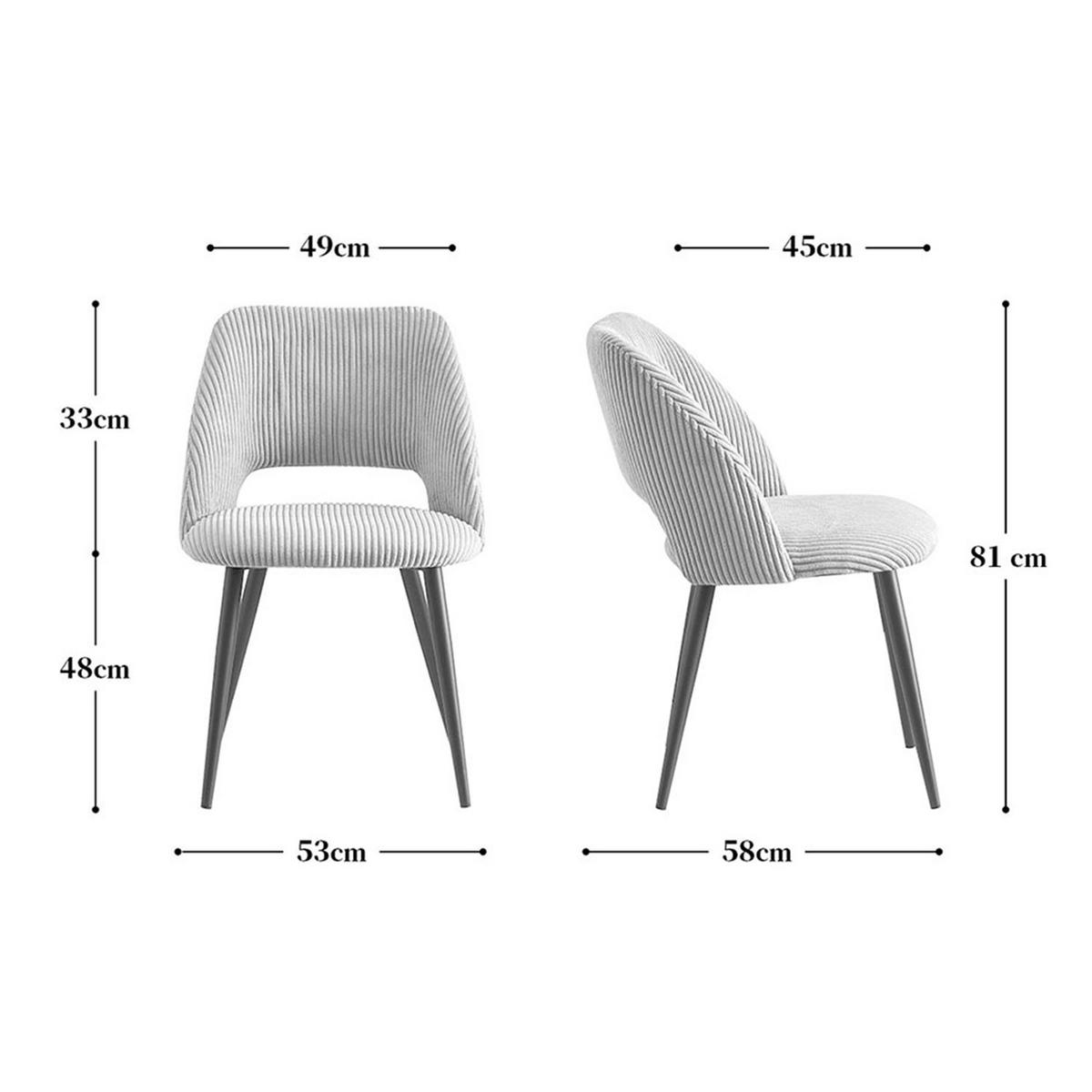 STUHL VICKY 2 Stück - Gelb, Metall (53/81/58cm) - B&D Home