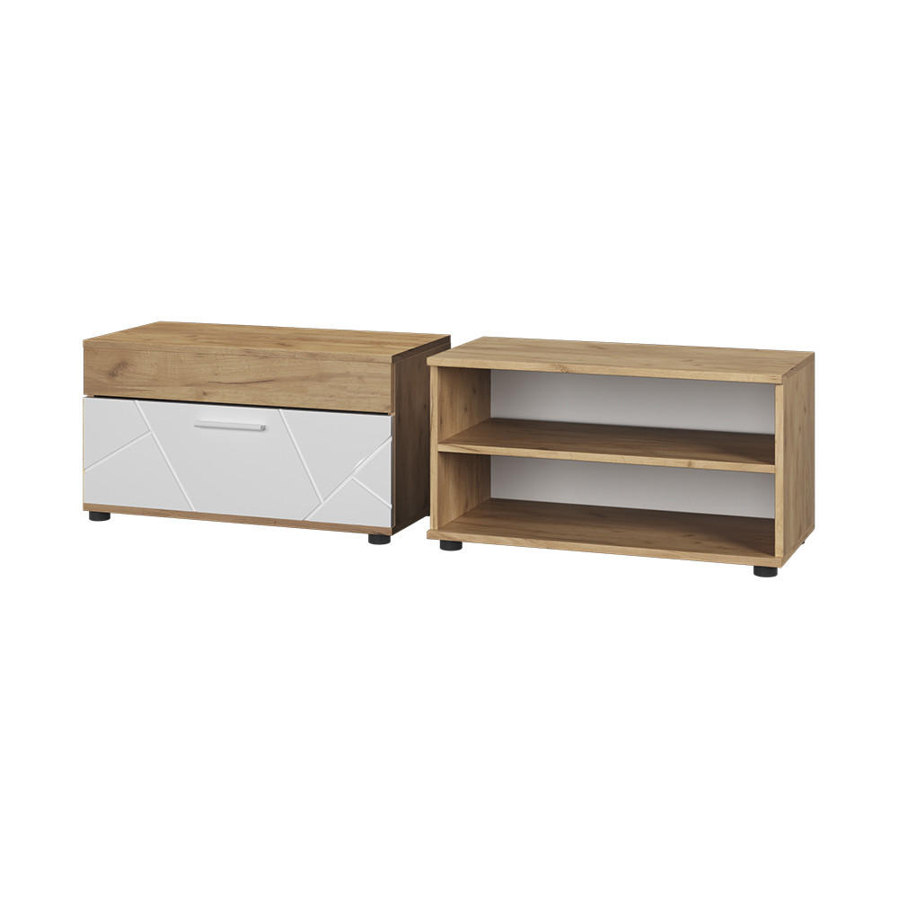 WOHNZIMMERSCHRÄNKE Berno Goldkraft Eiche/Weiß 2 Teile - Eiche Wotan/Weiß, Holzwerkstoff (70.8/38.9/35.3cm) - Vicco