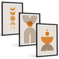 BILDER SET 3er Set - 40x60 cm Schwarzer Rahmen - Boho-minimalistische Dekorationen - Schwarz, Kunststoff (40/60cm) - TULUP