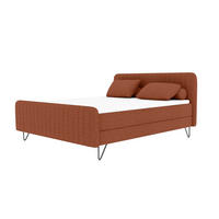 BOXSPRINGBETT LUCIO Bouclé-Stoff Terracotta 160/200 cm - Terracotta/Schwarz, Textil/Metall (160/200cm) - 99rooms
