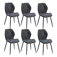 ESSZIMMERSTÜHLE 6er-Set Stoff Dunkelgrau - Anthrazit, Textil (43/86/47.5cm)