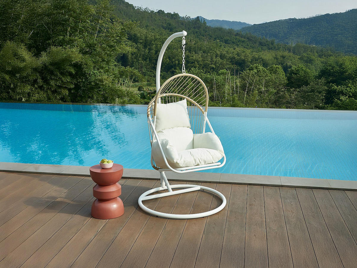 HÄNGESESSEL - 1 -Sitzer - Stahl - naturfarben hell - LUTUS - Naturfarben, Metall (103/197/103cm) - Vente-Unique