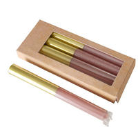 KERZEN mit goldener Verzierung 2,2/2,2/20 cm - Rosa, Paraffin (2.2/20/2.2cm) - Boltze Home