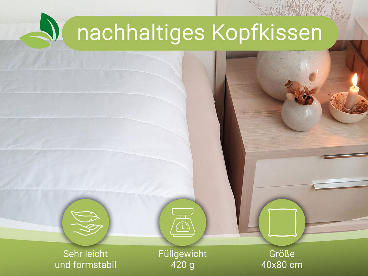 KISSEN, 40x80 cm, 100% Polyester, Weiß - Weiß, Textil (40/80cm) - Zollner