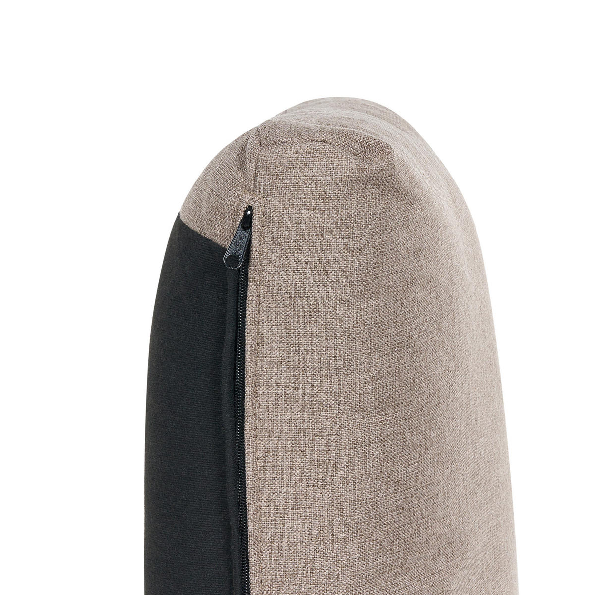 3-SITZER-SOFA Leinenoptik braun Unstad - Schwarz/Braun, Textil (228/72/76cm) - Beliani